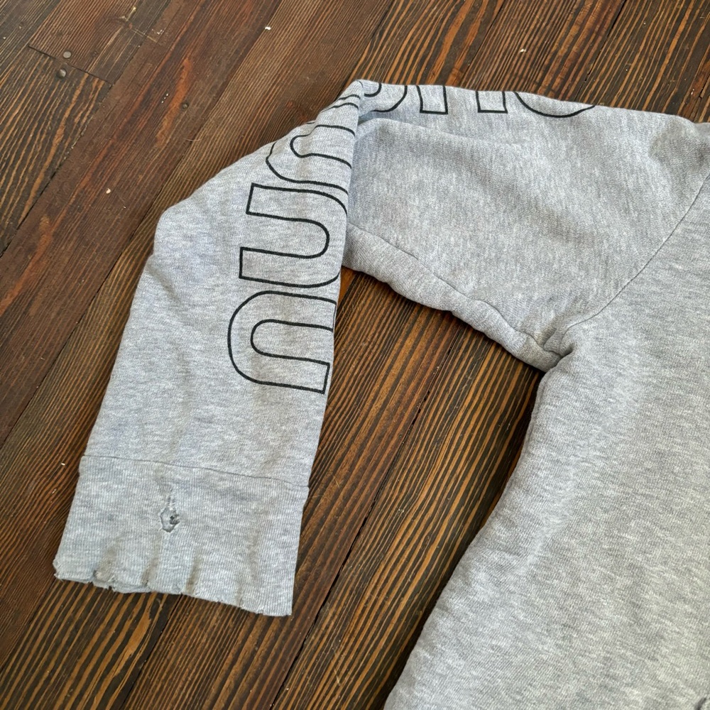 NUNUNU kids distressed gray hoodie sweatshirt - Picture 4 of 8